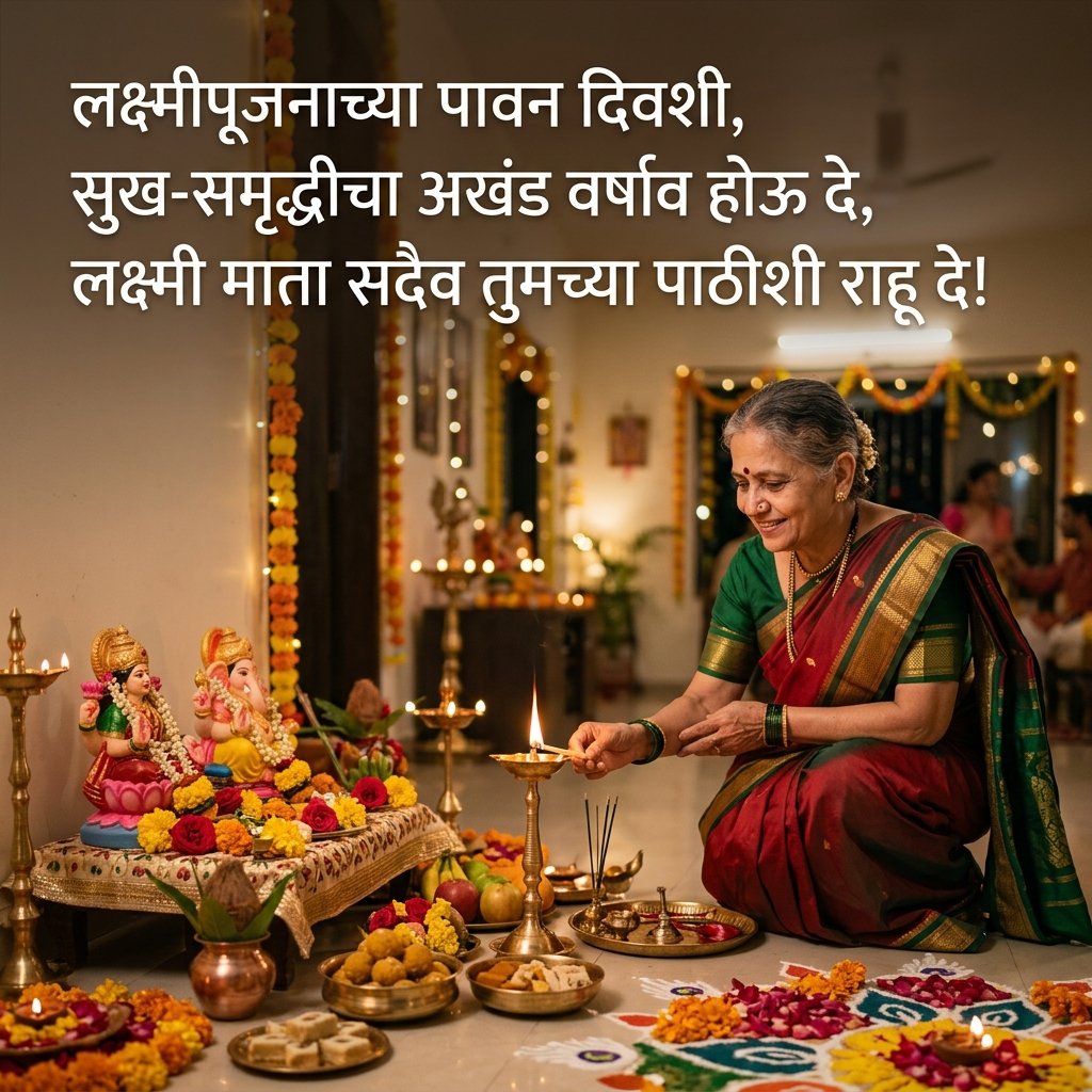 Laxmi Pujan Wishes in Marathi