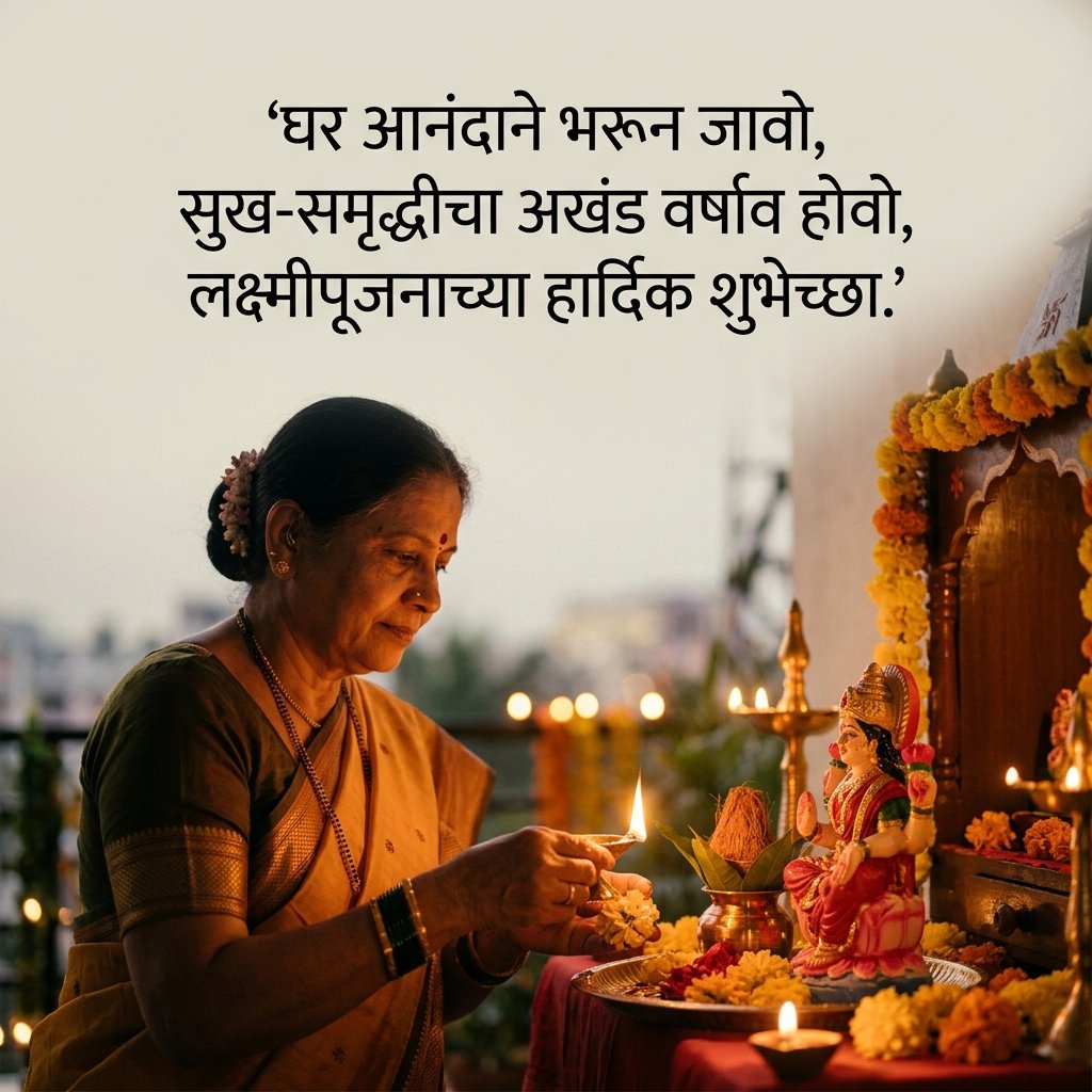 Laxmi Pujan Wishes in Marathi