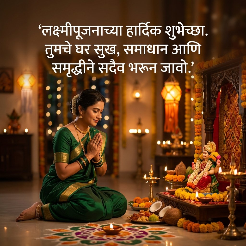 Laxmi Pujan Wishes in Marathi
